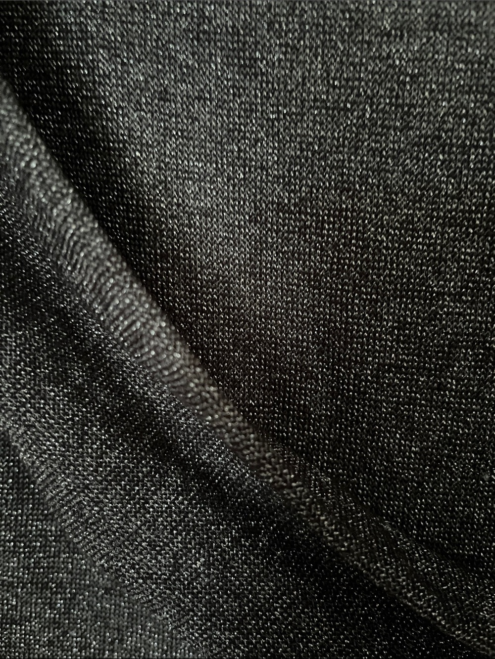 H&M Divided Black Silver Metallic Long-Sleeve Stretchy Bodysuit Top Boatneck - Picture 2 of 6